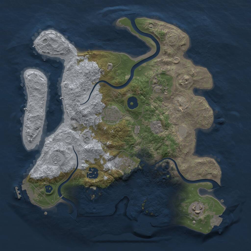 Rust Map: Procedural Map, Size: 3200, Seed: 90641, 12 Monuments