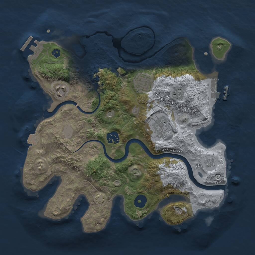 Rust Map: Procedural Map, Size: 3000, Seed: 402462796, 11 Monuments