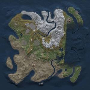 Thumbnail Rust Map: Procedural Map, Size: 3500, Seed: 32933, 14 Monuments