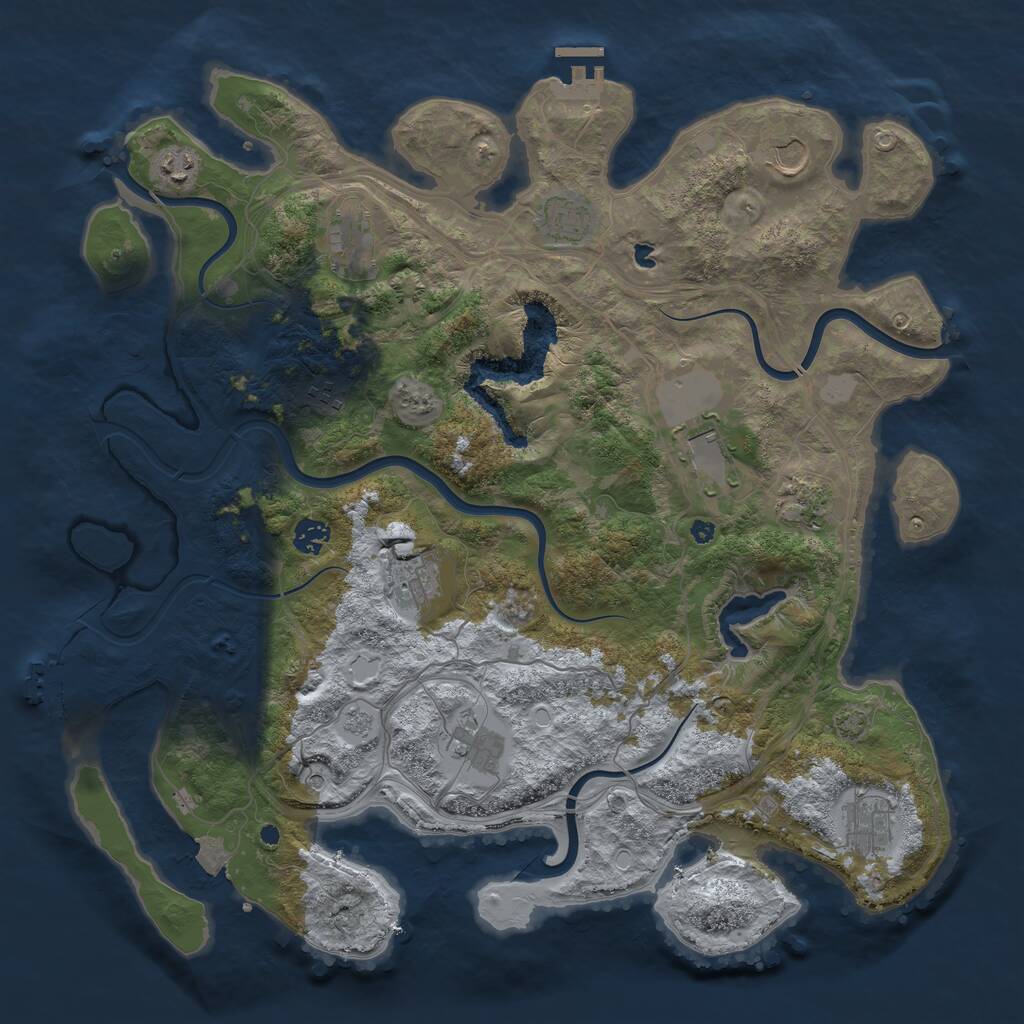 Rust Map: Procedural Map, Size: 4250, Seed: 2025547609, 17 Monuments