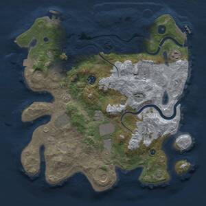 Thumbnail Rust Map: Procedural Map, Size: 3500, Seed: 2046525605, 15 Monuments