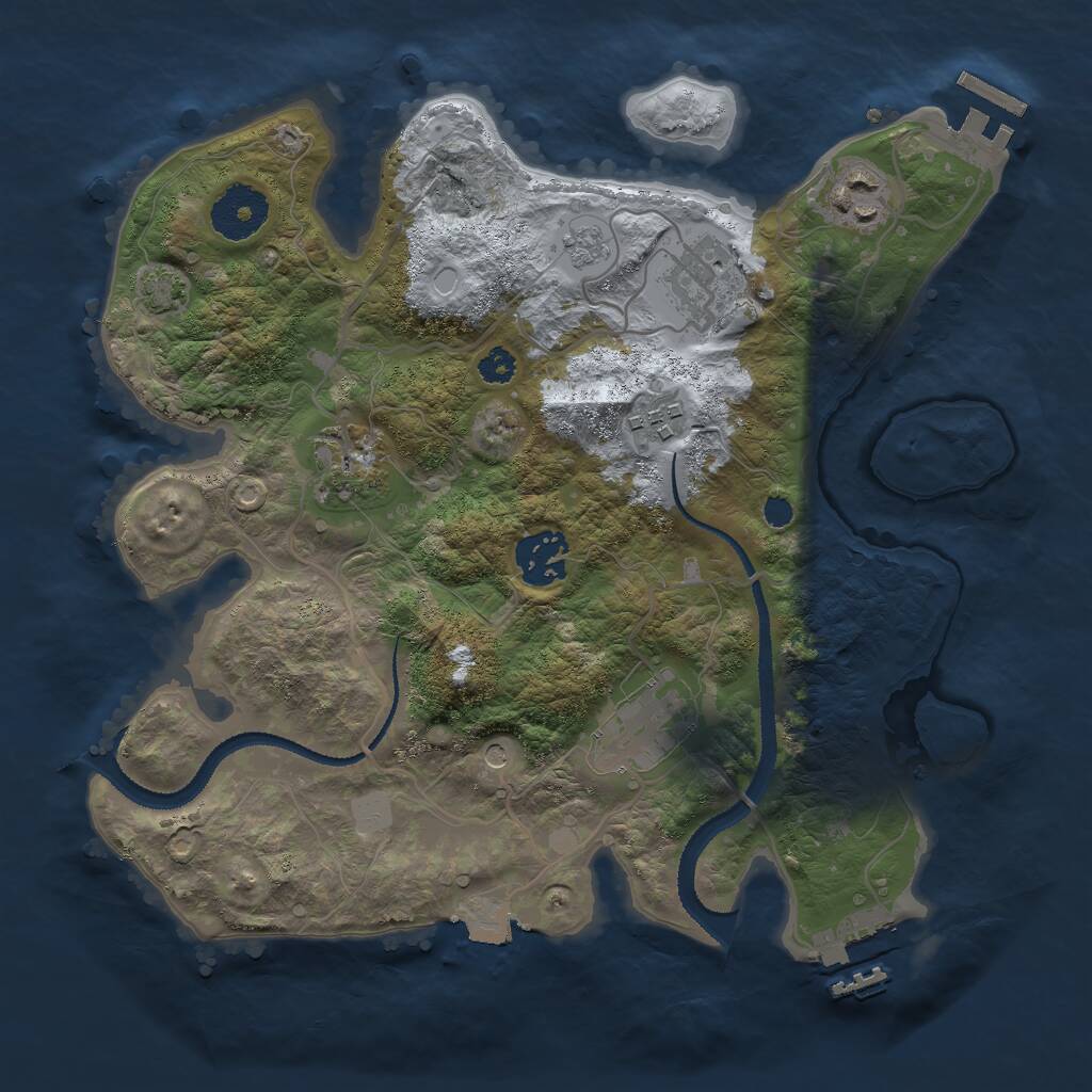 Rust Map: Procedural Map, Size: 3000, Seed: 1702535818, 12 Monuments