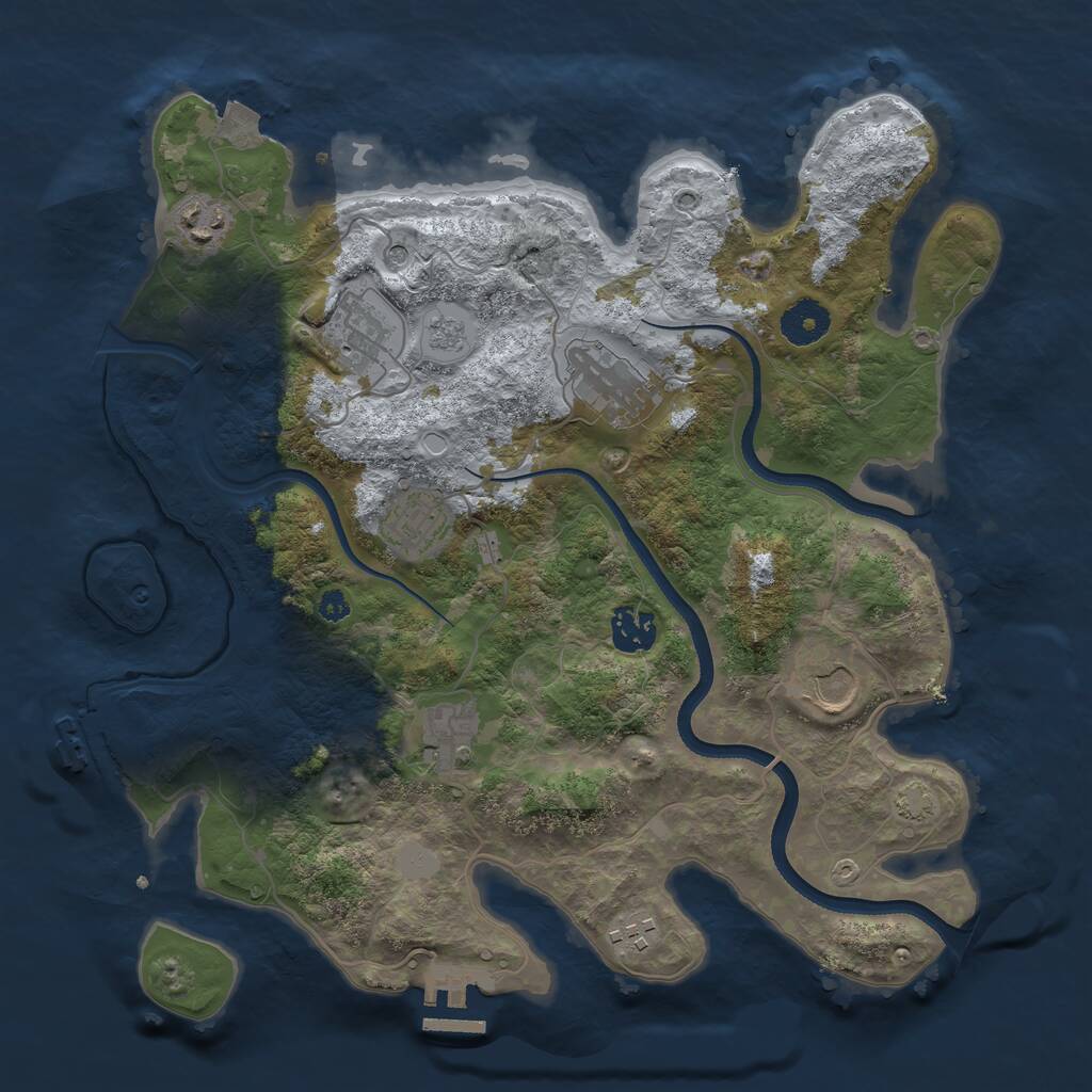 Rust Map: Procedural Map, Size: 3500, Seed: 182220208, 14 Monuments