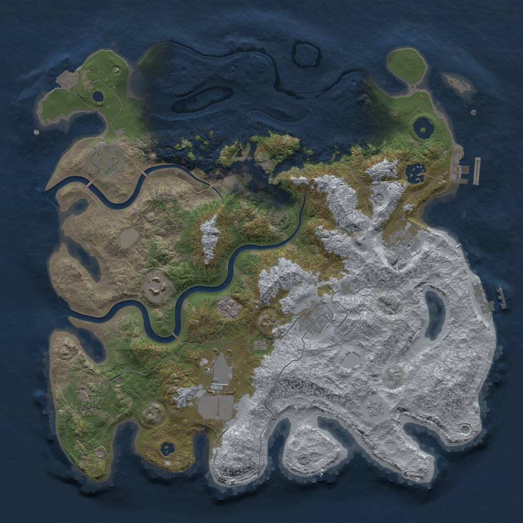 Rust Map: Procedural Map, Size: 3800, Seed: 1968481258, 15 Monuments