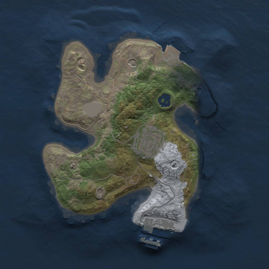 Rust Map: Procedural Map, Size: 2000, Seed: 1641174436, 4 Monuments