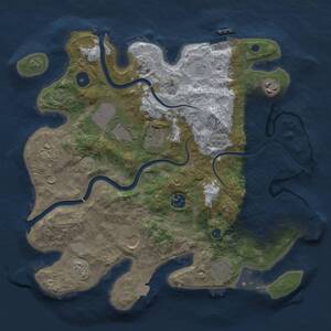 Thumbnail Rust Map: Procedural Map, Size: 3500, Seed: 1508927649, 14 Monuments