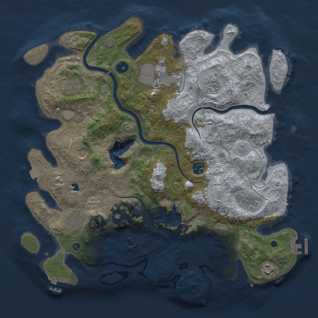 Rust Map: Procedural Map, Size: 4000, Seed: 1689461302, 16 Monuments