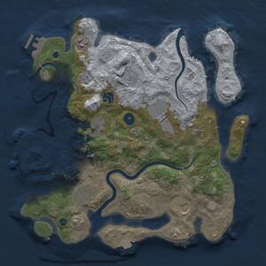 Thumbnail Rust Map: Procedural Map, Size: 3500, Seed: 324337773, 15 Monuments