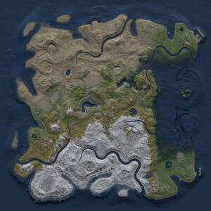 Thumbnail Rust Map: Procedural Map, Size: 4250, Seed: 327076394, 17 Monuments