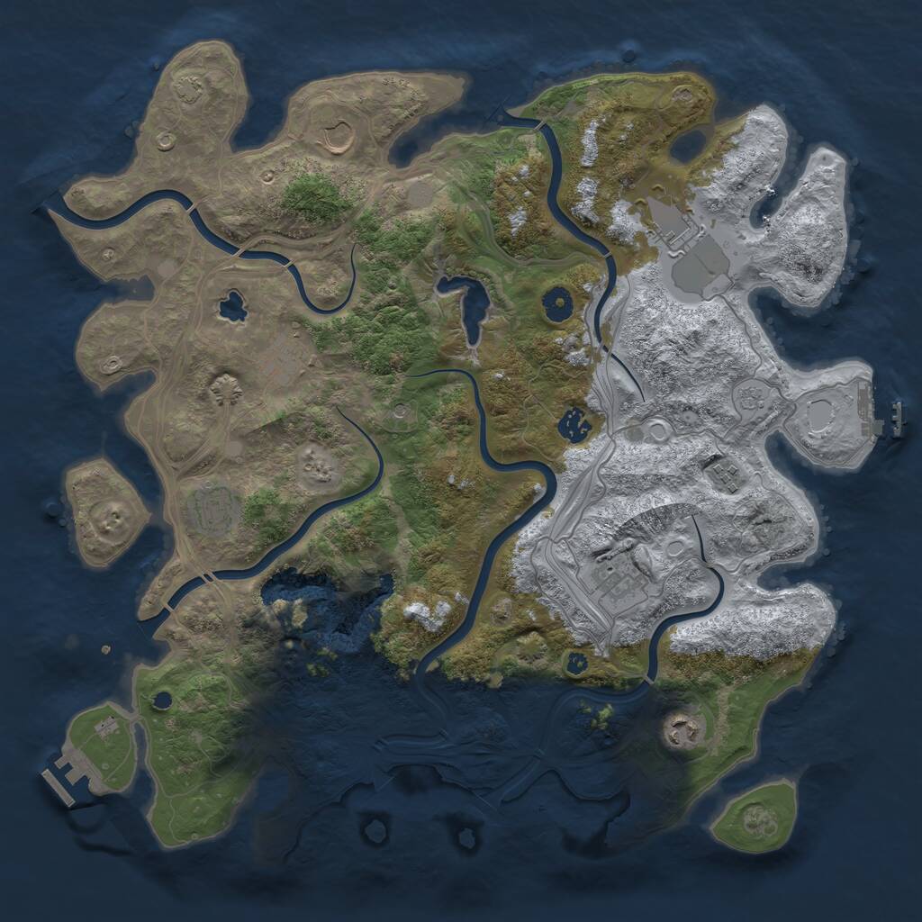 Rust Map: Procedural Map, Size: 4250, Seed: 865533729, 14 Monuments