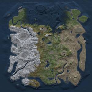 Thumbnail Rust Map: Procedural Map, Size: 4500, Seed: 199921637, 16 Monuments