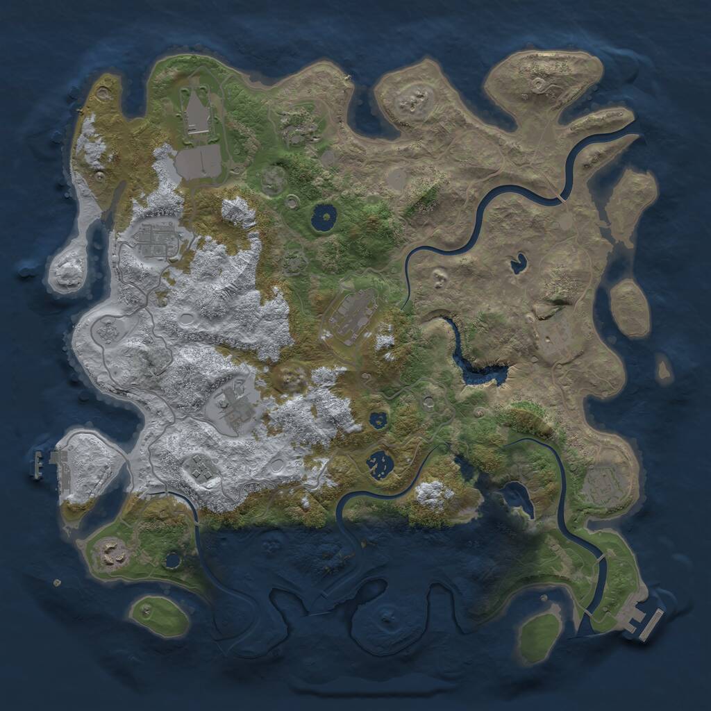 Rust Map: Procedural Map, Size: 4000, Seed: 575167, 16 Monuments