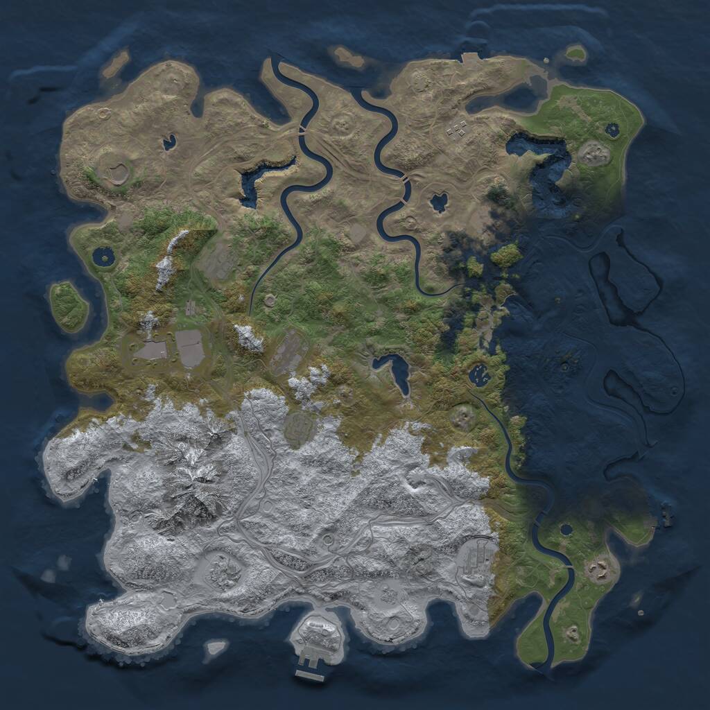 Rust Map: Procedural Map, Size: 5000, Seed: 969580204, 17 Monuments