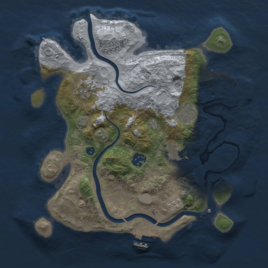 Rust Map: Procedural Map, Size: 3000, Seed: 1088168912, 10 Monuments