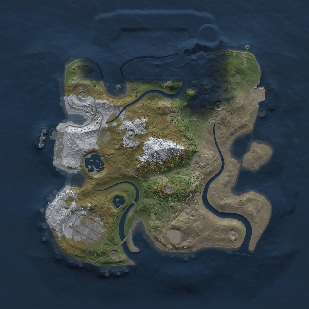 Rust Map: Procedural Map, Size: 2500, Seed: 1010869433, 6 Monuments