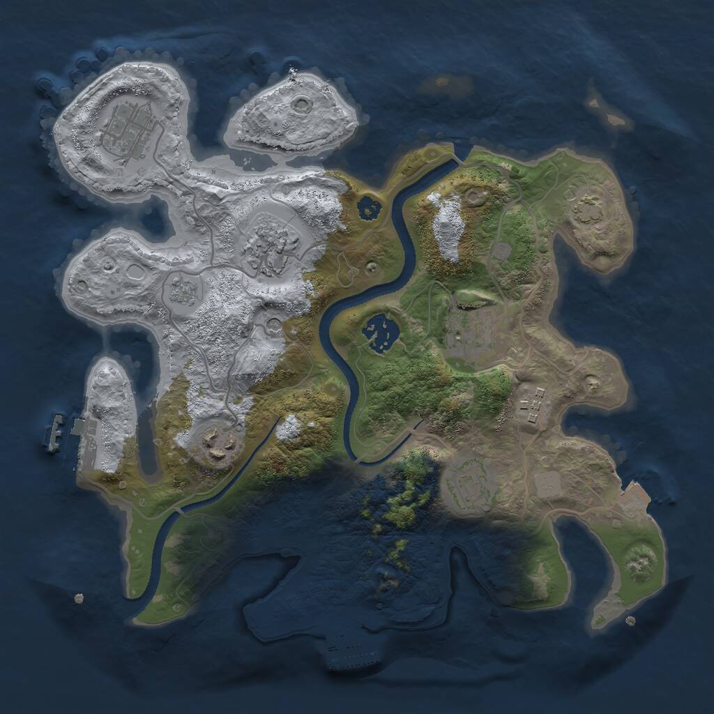 Rust Map: Procedural Map, Size: 3000, Seed: 30344, 13 Monuments