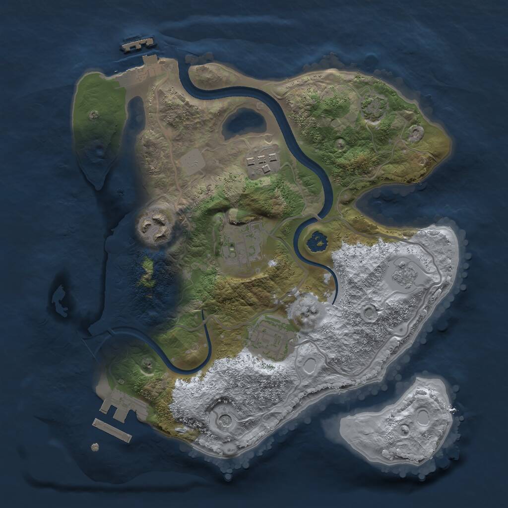 Rust Map: Procedural Map, Size: 2500, Seed: 1311231647, 10 Monuments