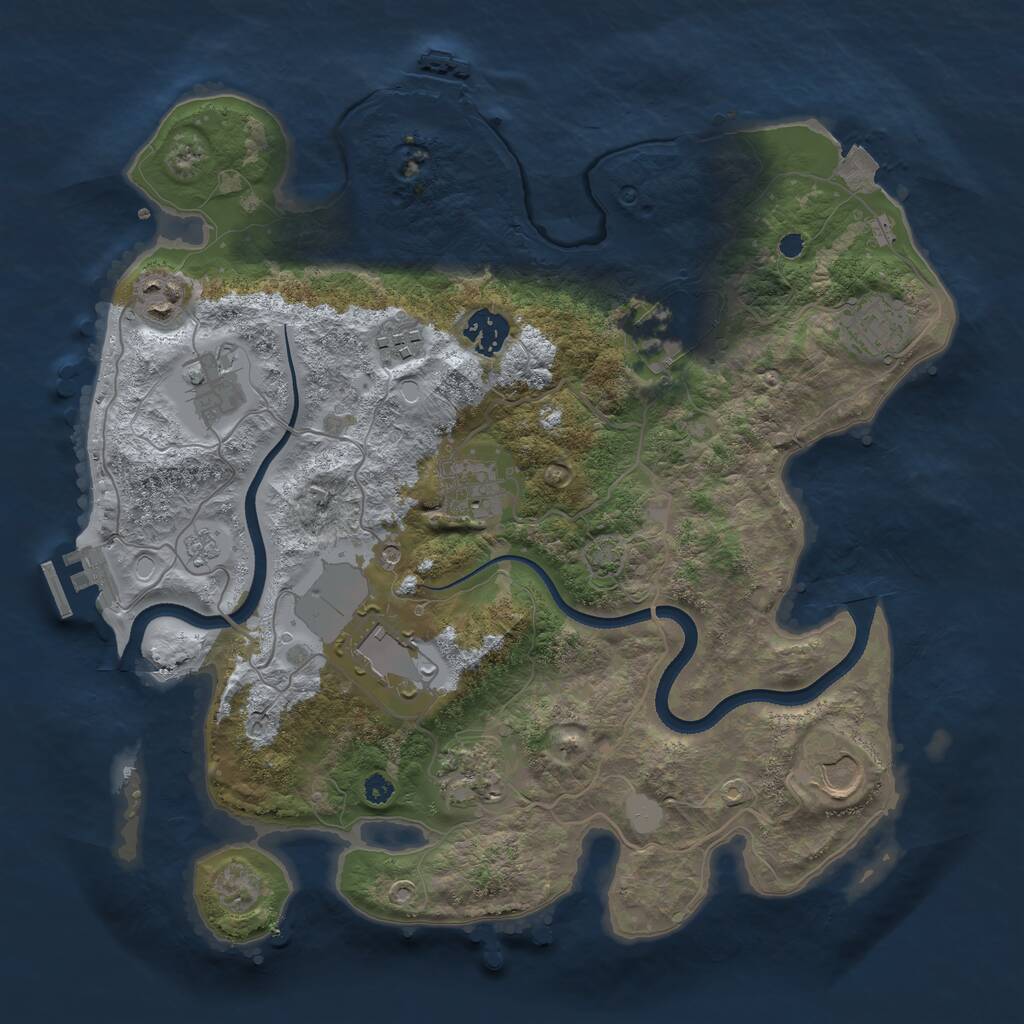 Rust Map: Procedural Map, Size: 3500, Seed: 223469207, 16 Monuments