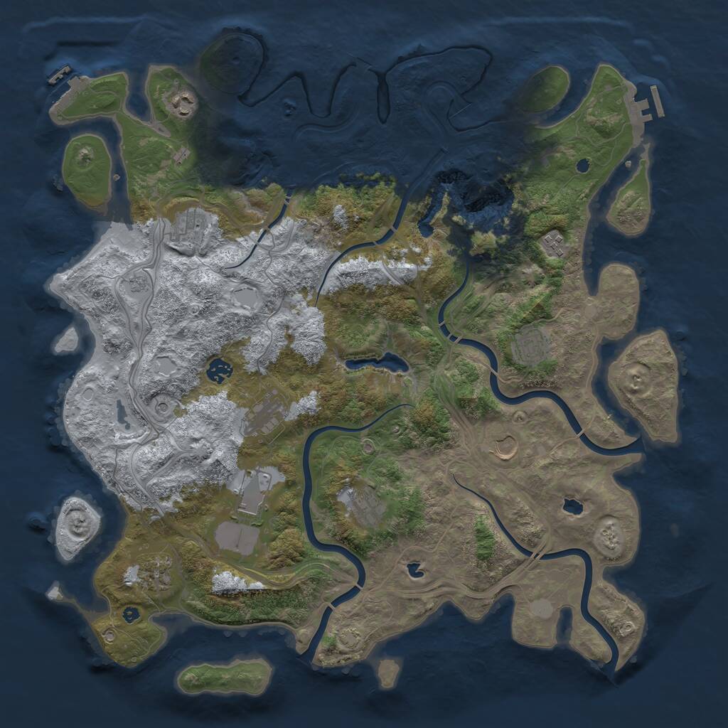 Rust Map: Procedural Map, Size: 4500, Seed: 263976421, 16 Monuments