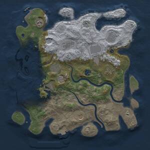 Thumbnail Rust Map: Procedural Map, Size: 3700, Seed: 784048750, 16 Monuments