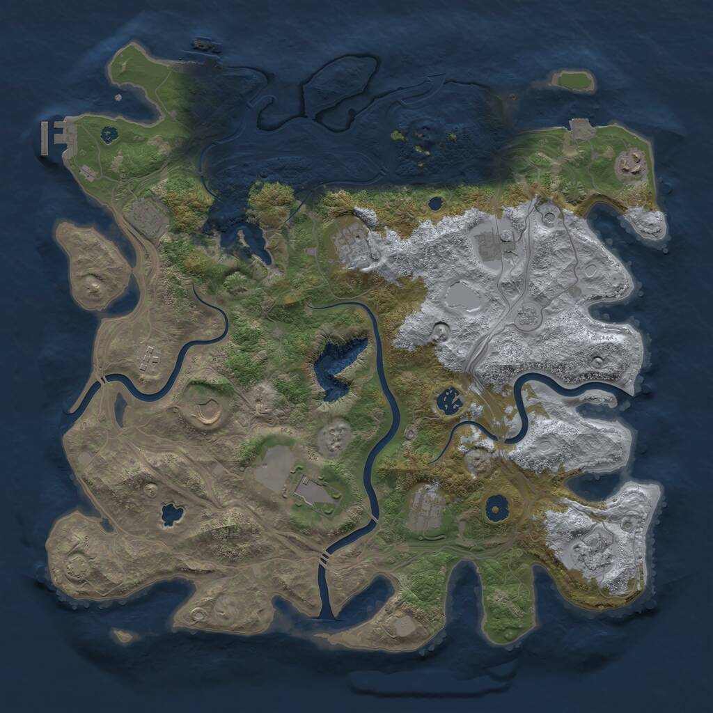 Rust Map: Procedural Map, Size: 4250, Seed: 424066953, 16 Monuments