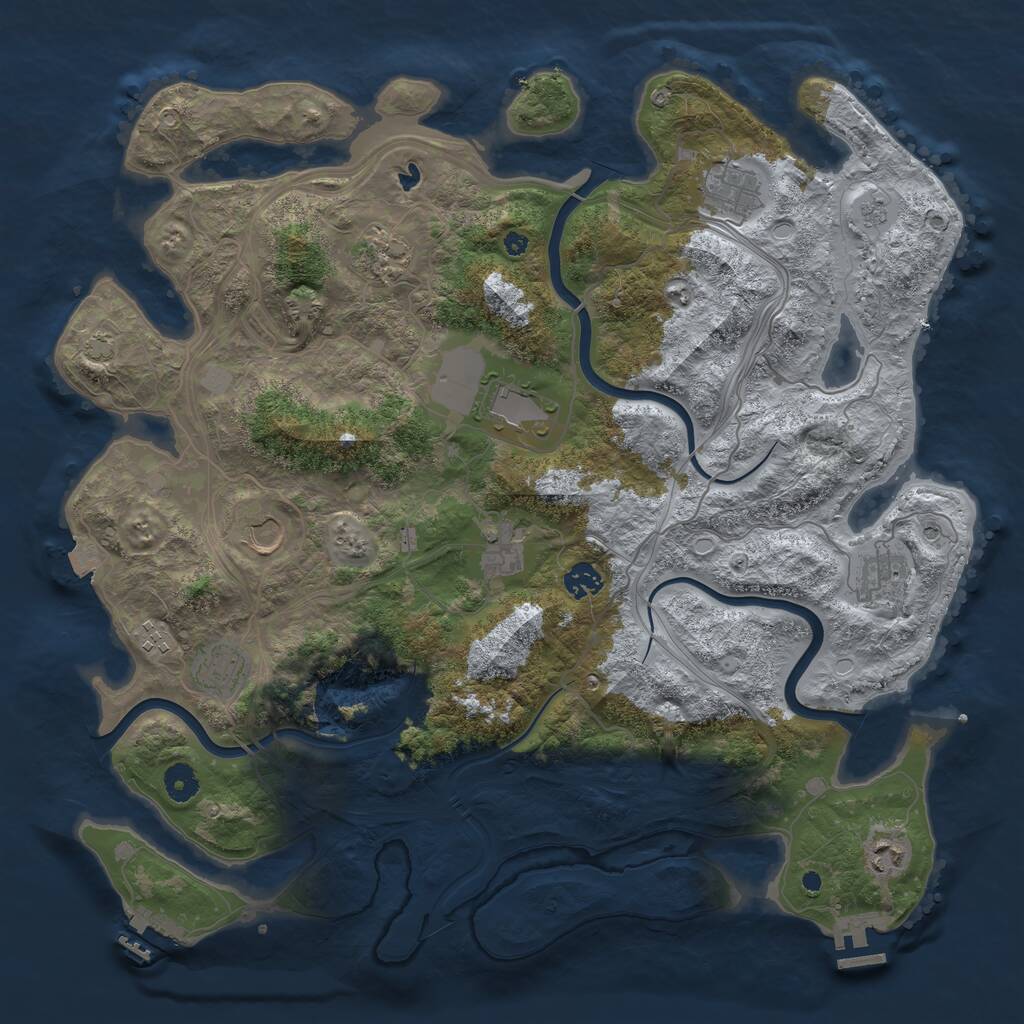 Rust Map: Procedural Map, Size: 4250, Seed: 2036572037, 16 Monuments