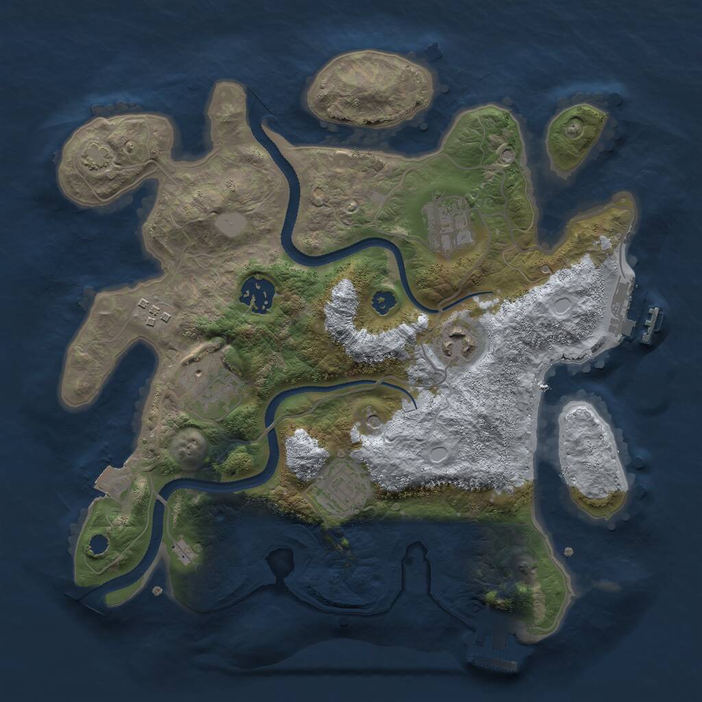 Rust Map: Procedural Map, Size: 3000, Seed: 90304, 11 Monuments
