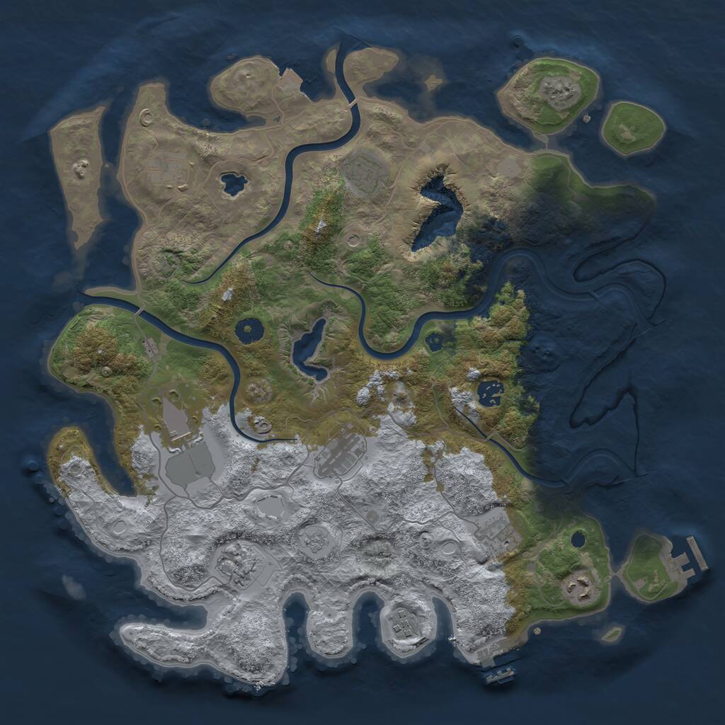 Rust Map: Procedural Map, Size: 4000, Seed: 710625422, 15 Monuments