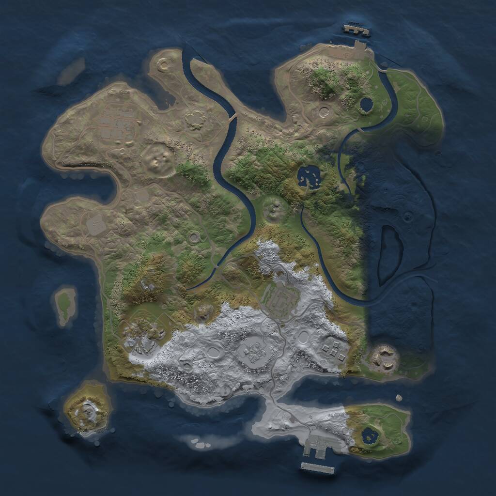 Rust Map: Procedural Map, Size: 3000, Seed: 1516039614, 12 Monuments