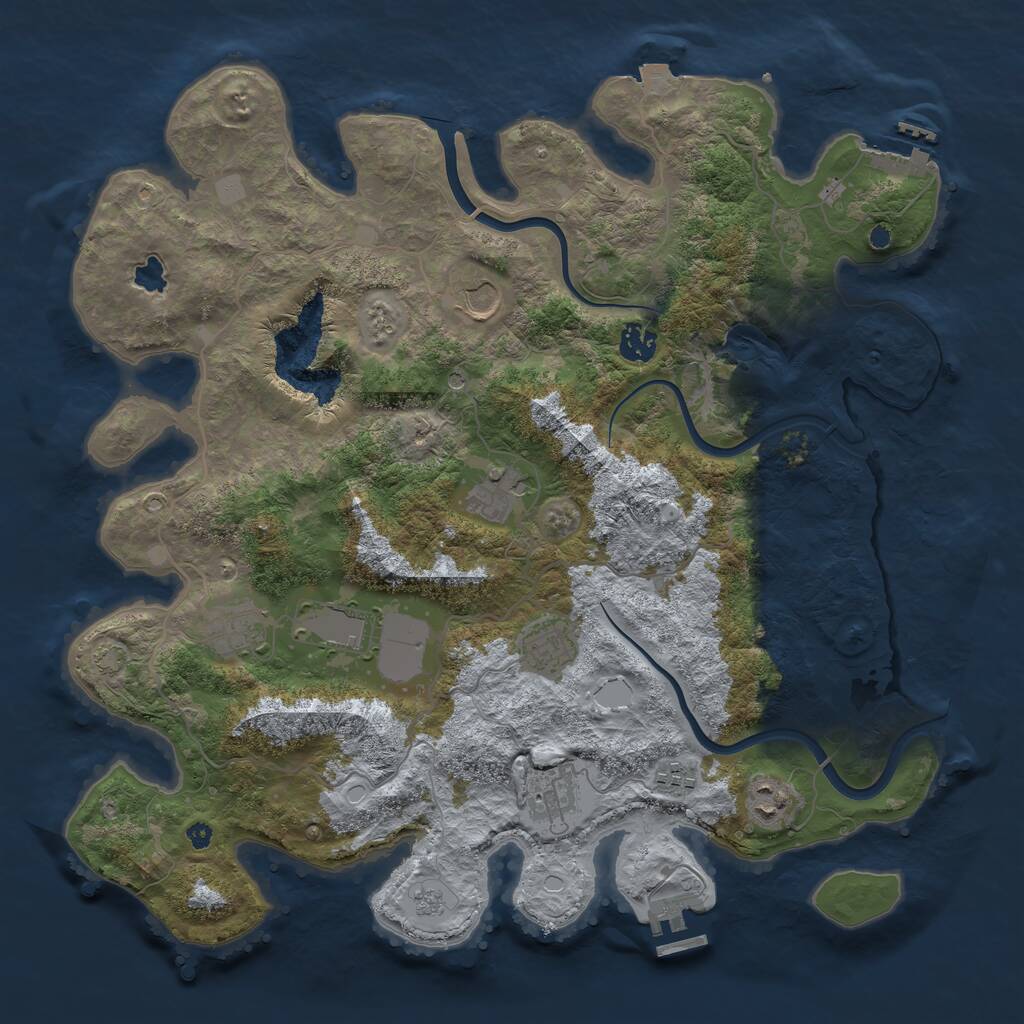 Rust Map: Procedural Map, Size: 4000, Seed: 435647, 15 Monuments