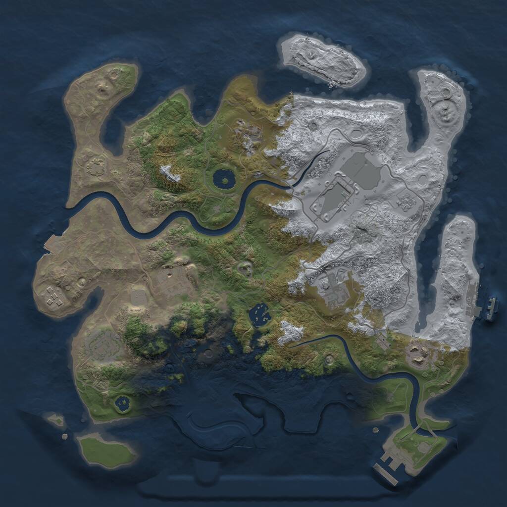 Rust Map: Procedural Map, Size: 3500, Seed: 555014794, 14 Monuments