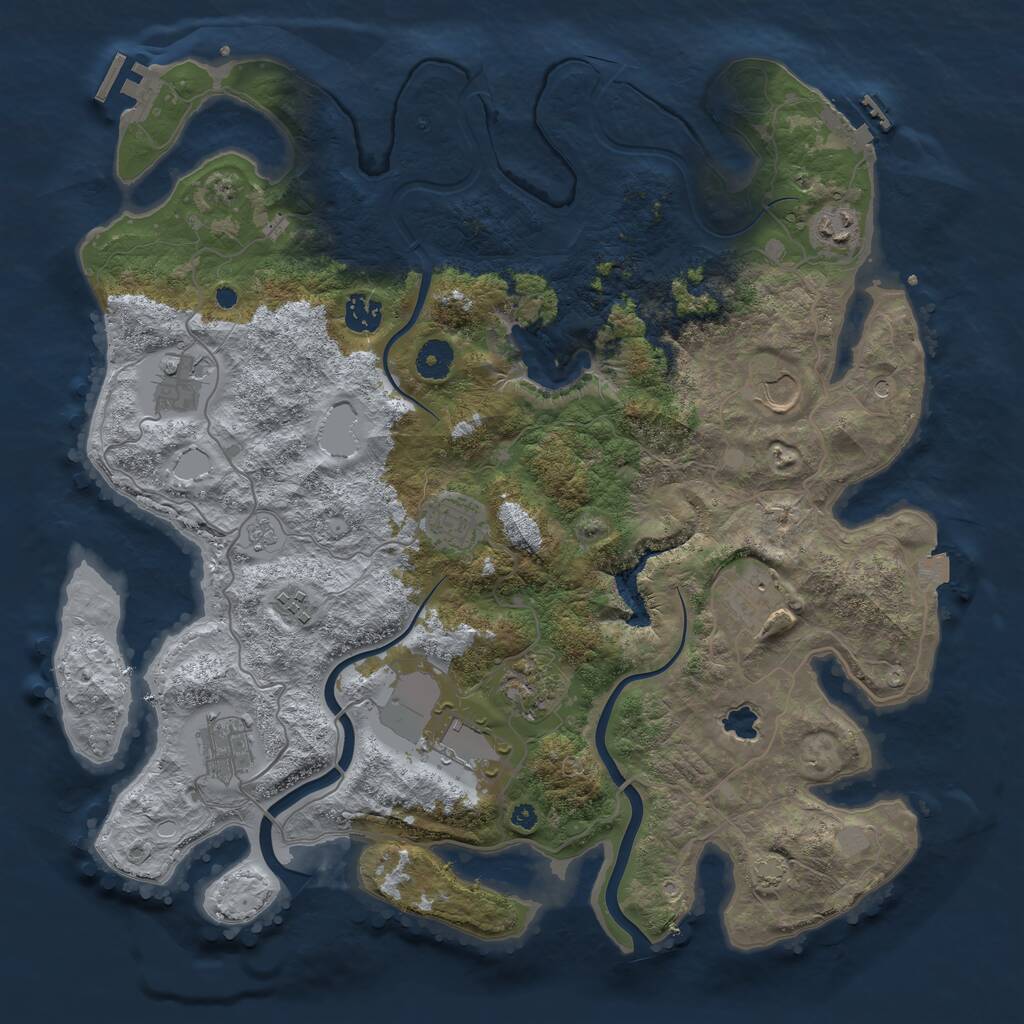 Rust Map: Procedural Map, Size: 4000, Seed: 1293475197, 16 Monuments
