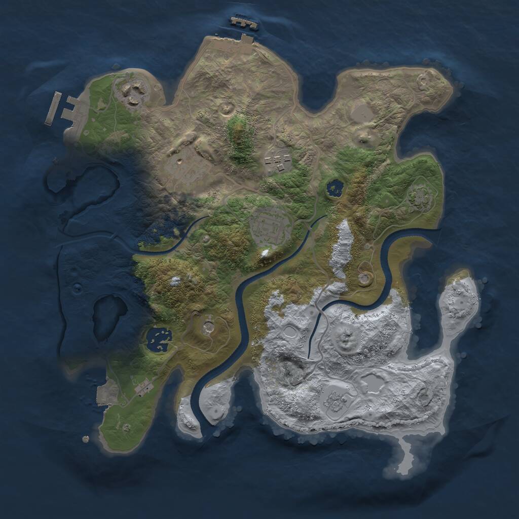 Rust Map: Procedural Map, Size: 3000, Seed: 19318, 11 Monuments