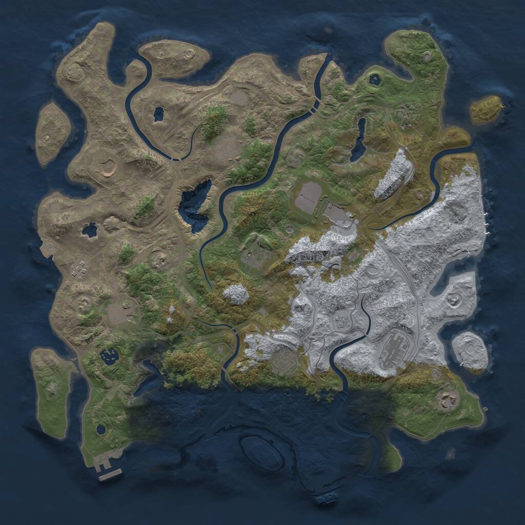 Rust Map: Procedural Map, Size: 4500, Seed: 1901365215, 17 Monuments