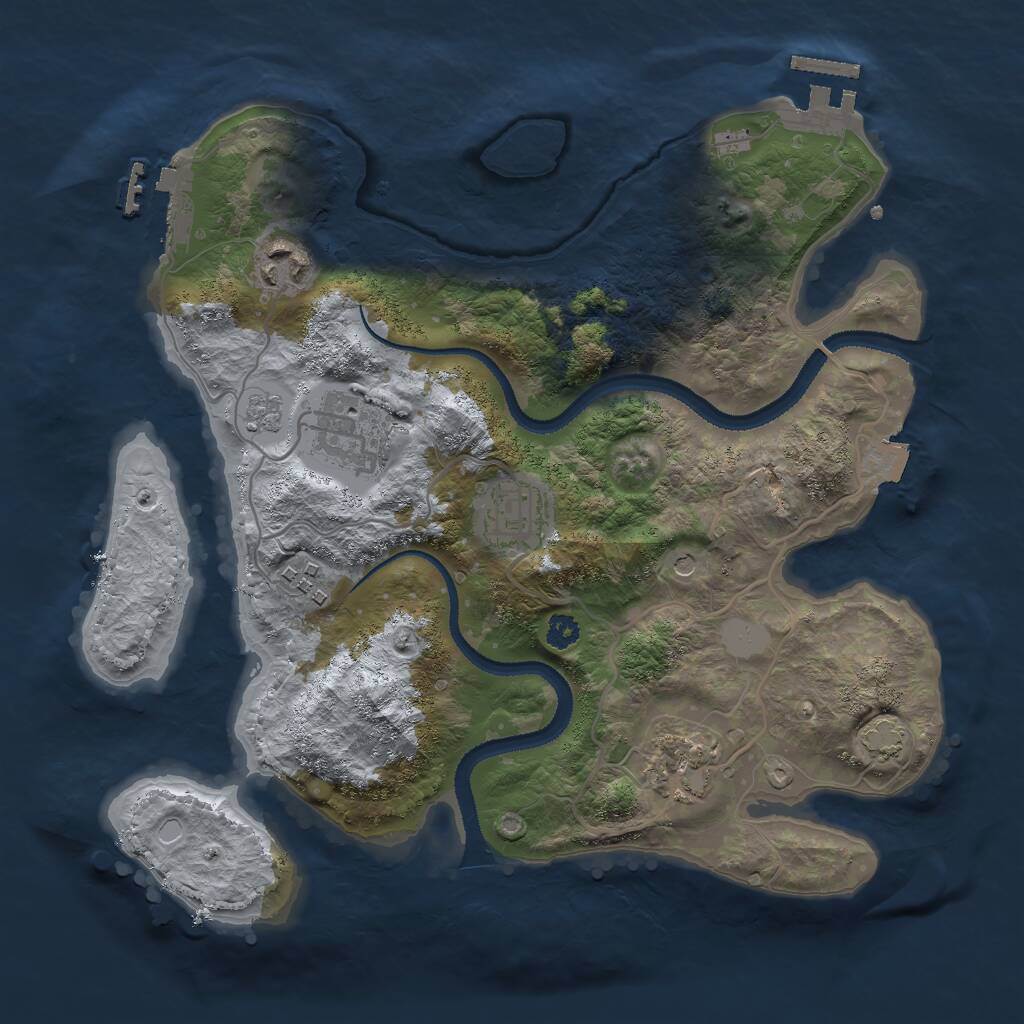 Rust Map: Procedural Map, Size: 3000, Seed: 1338544194, 11 Monuments