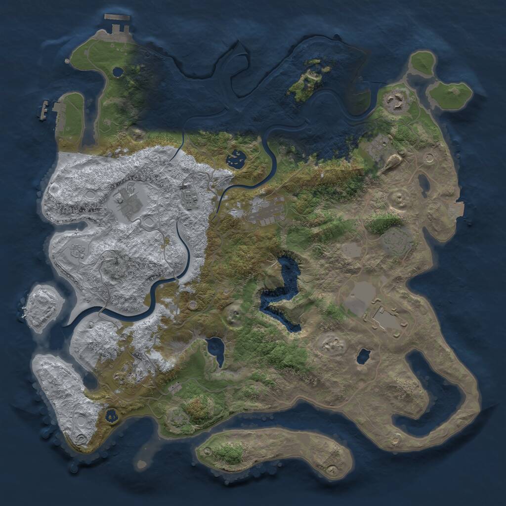 Rust Map: Procedural Map, Size: 4000, Seed: 91847263, 15 Monuments