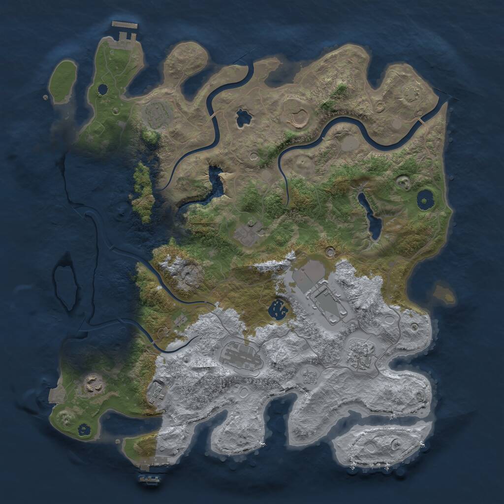 Rust Map: Procedural Map, Size: 4000, Seed: 1884867879, 15 Monuments