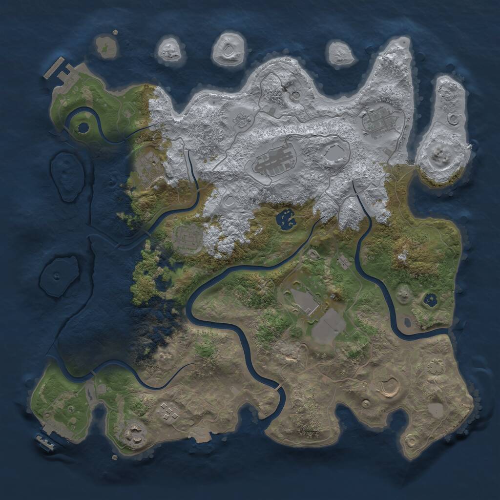 Rust Map: Procedural Map, Size: 3750, Seed: 876996231, 15 Monuments