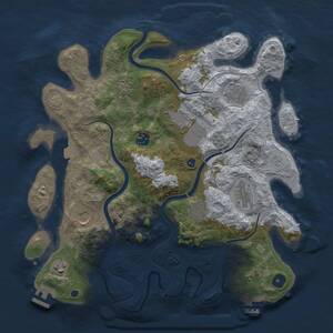 Thumbnail Rust Map: Procedural Map, Size: 3700, Seed: 999828821, 15 Monuments