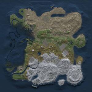 Thumbnail Rust Map: Procedural Map, Size: 3700, Seed: 1353543382, 17 Monuments