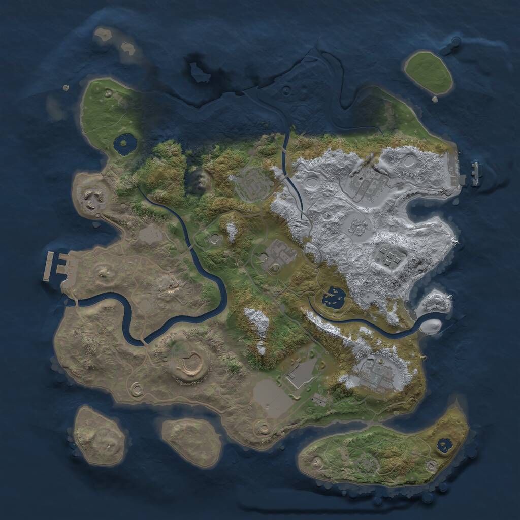 Rust Map: Procedural Map, Size: 3500, Seed: 260452478, 15 Monuments