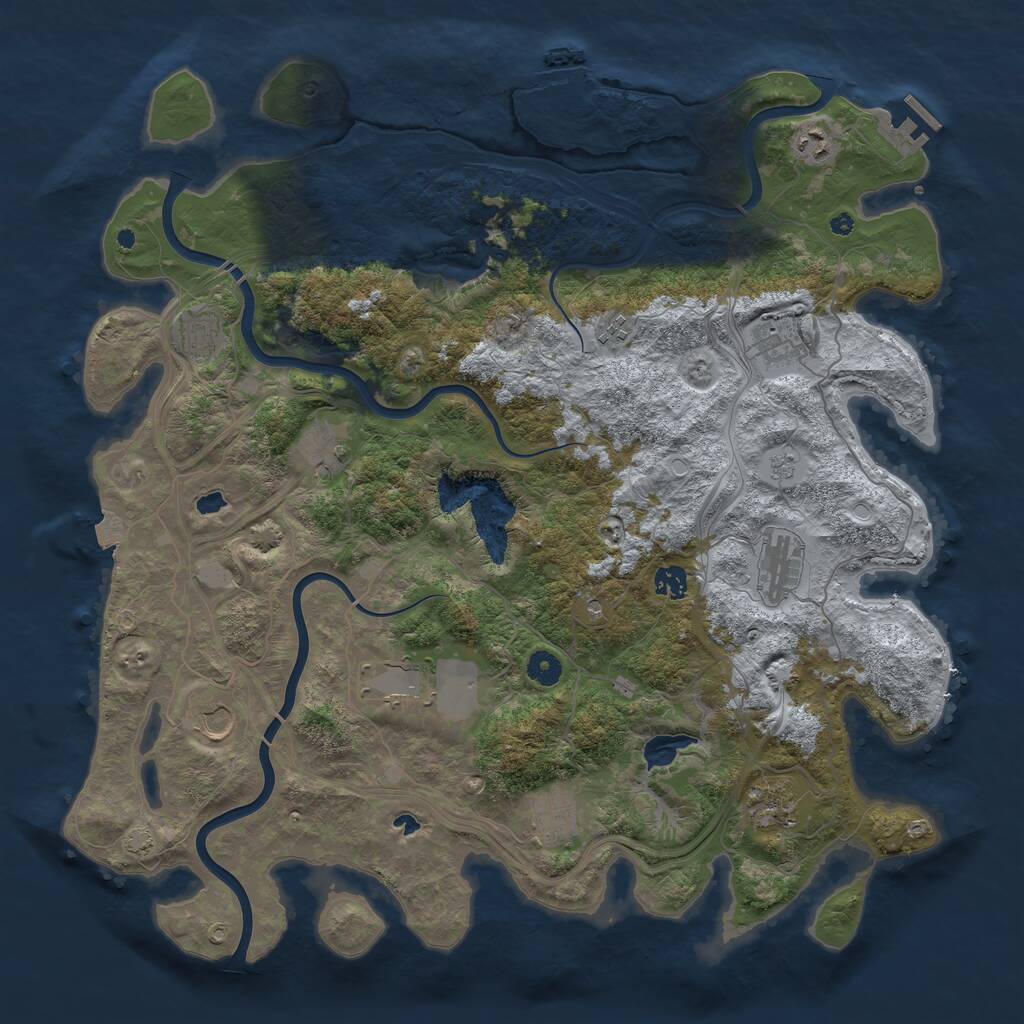 Rust Map: Procedural Map, Size: 4500, Seed: 1983941510, 17 Monuments