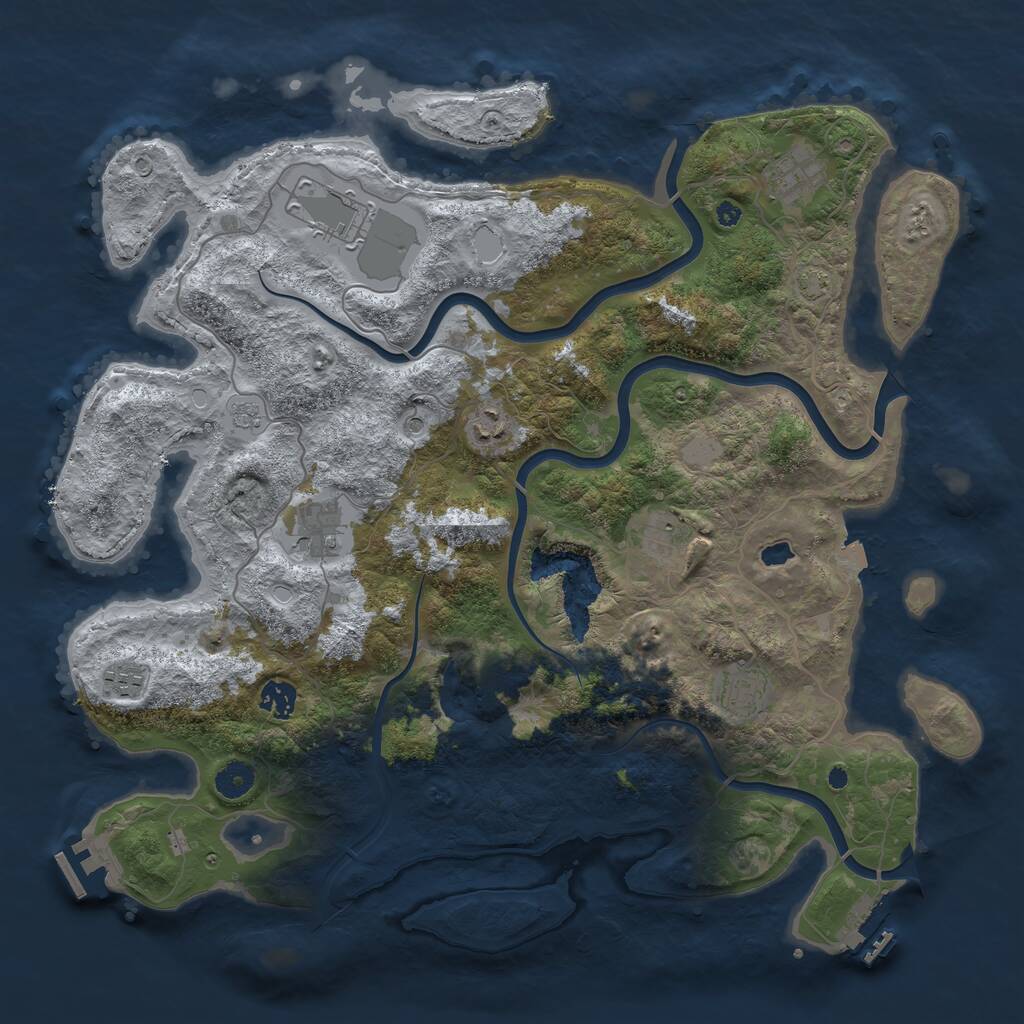 Rust Map: Procedural Map, Size: 4125, Seed: 24014859, 14 Monuments
