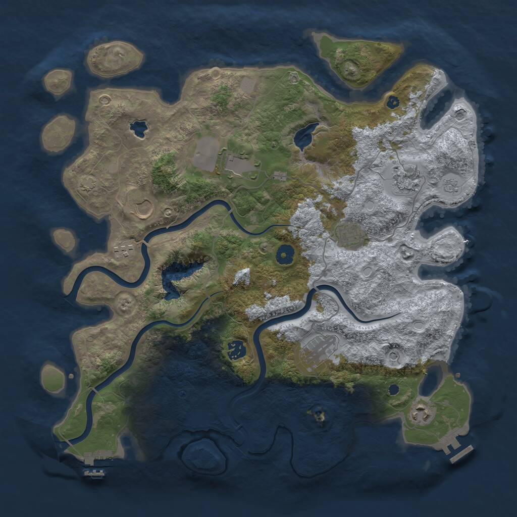 Rust Map: Procedural Map, Size: 4000, Seed: 590747975, 14 Monuments