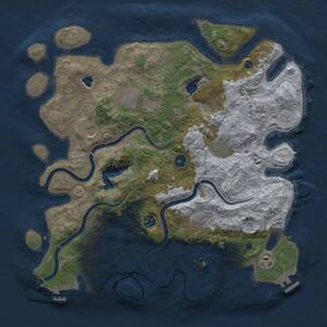 Thumbnail Rust Map: Procedural Map, Size: 4000, Seed: 590747975, 14 Monuments