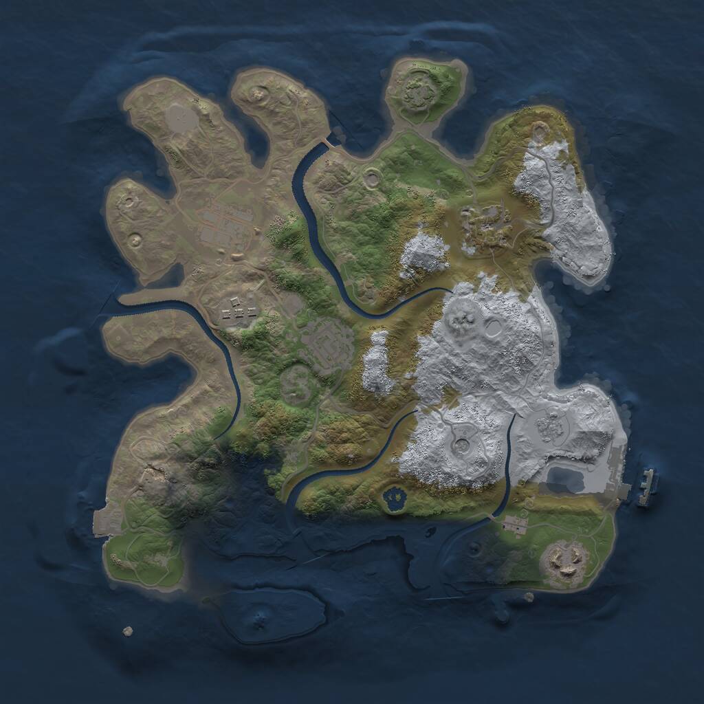 Rust Map: Procedural Map, Size: 3000, Seed: 86558016, 10 Monuments