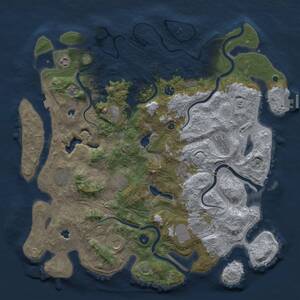 Thumbnail Rust Map: Procedural Map, Size: 4500, Seed: 1378104196, 15 Monuments