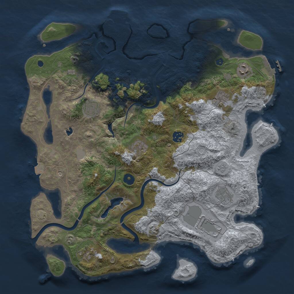 Rust Map: Procedural Map, Size: 4000, Seed: 8757, 15 Monuments