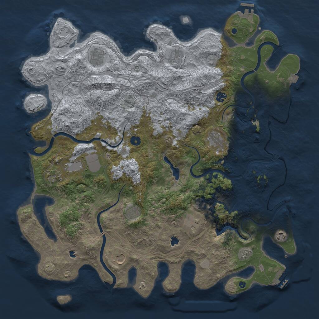Rust Map: Procedural Map, Size: 4680, Seed: 14082026, 17 Monuments