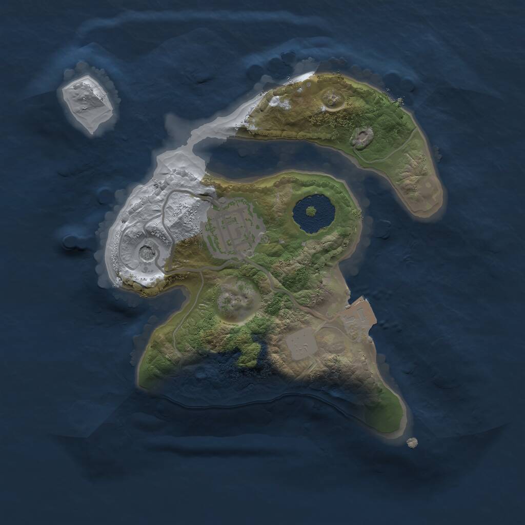 Rust Map: Procedural Map, Size: 2000, Seed: 22282882, 3 Monuments